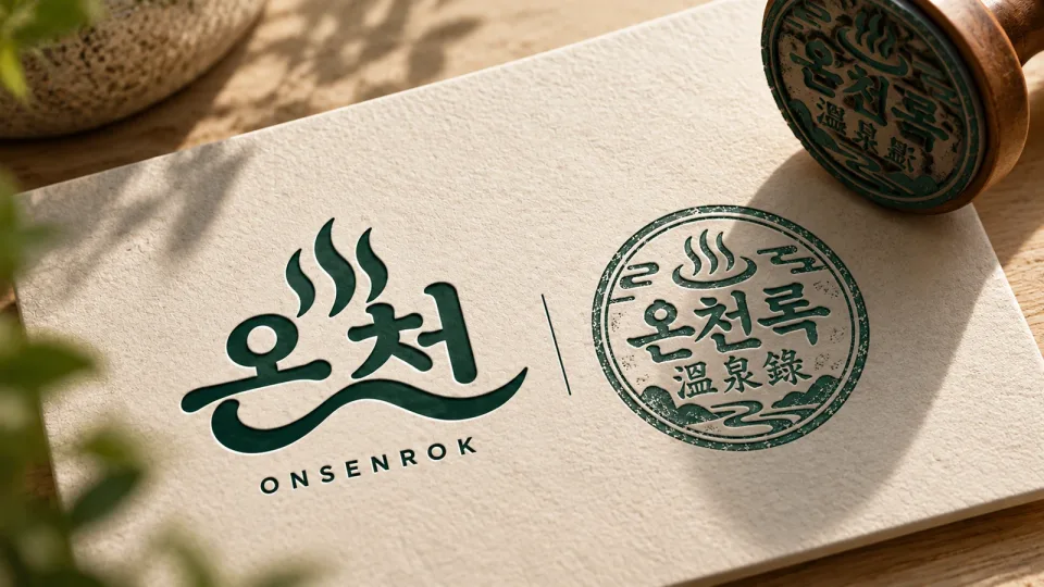 온천록 브랜드 로고 연출 이미지
